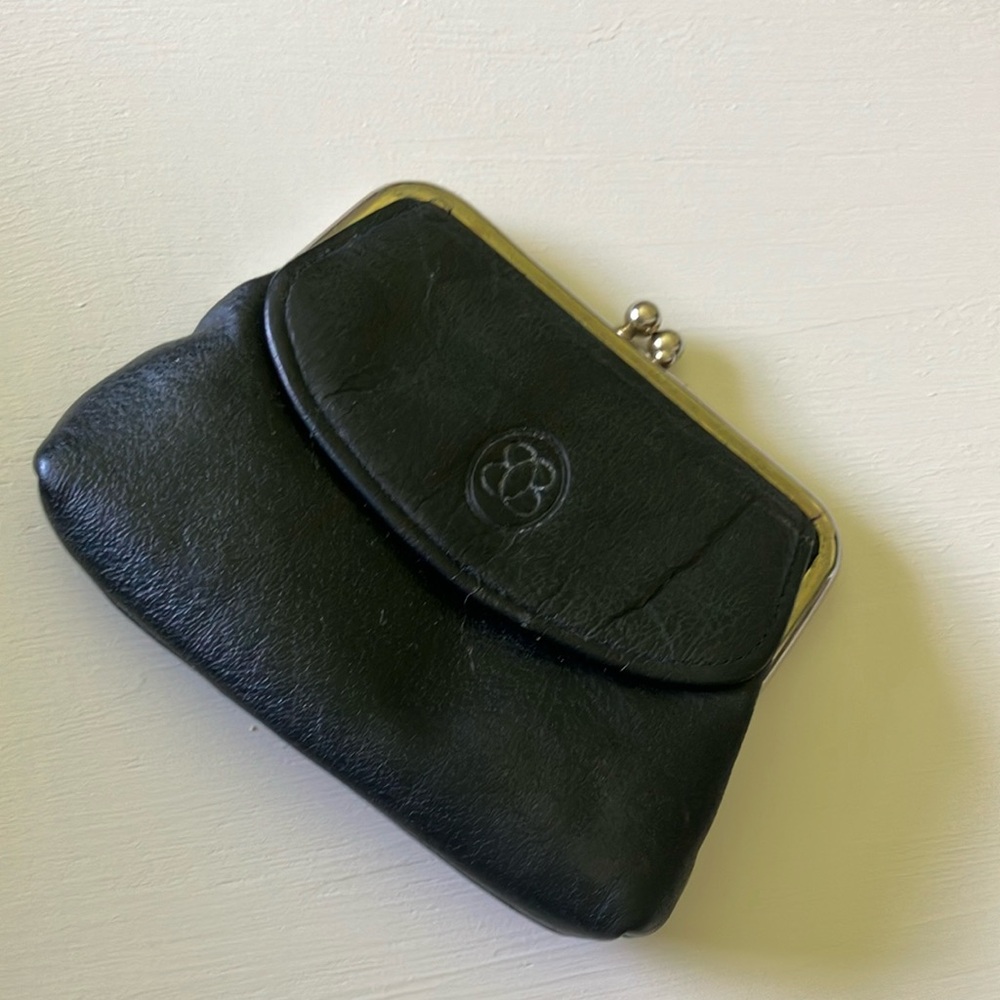 Buxton Black Leather Coin Purse